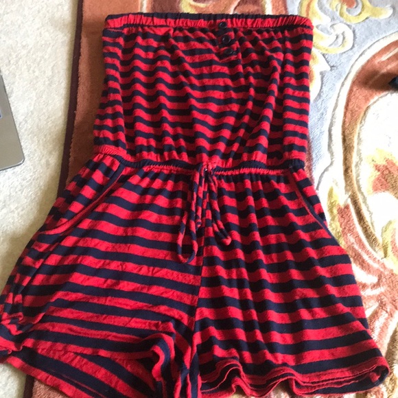 Red striped romper perfect for summer or day out! - Picture 1 of 1